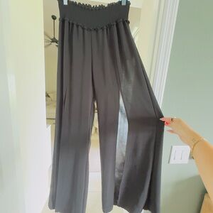 Hurley Black Wide-Leg Swim Cover up Pants